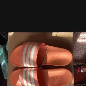Brand new Orange Adidas sandals size 10